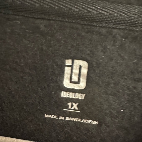 ID Ideology black hoodie 1X‎ fleece kangaroo  pocket New with Tags - Picture 3 of 5